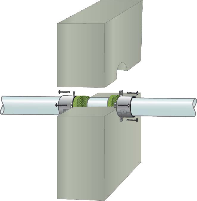 Protecta FR Collar Concrete Wall Plastic Pipe PVC, PE, ABS Firestop